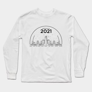 lineart city illustration Long Sleeve T-Shirt